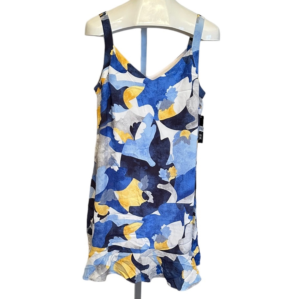 NIC+ZOE pullover blue/yellow/gold/white ruffle hem sundress size Large - NWT! - Picture 6 of 15